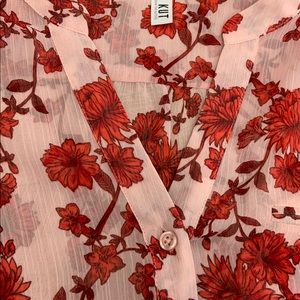 Beautiful pink and red floral blouse.